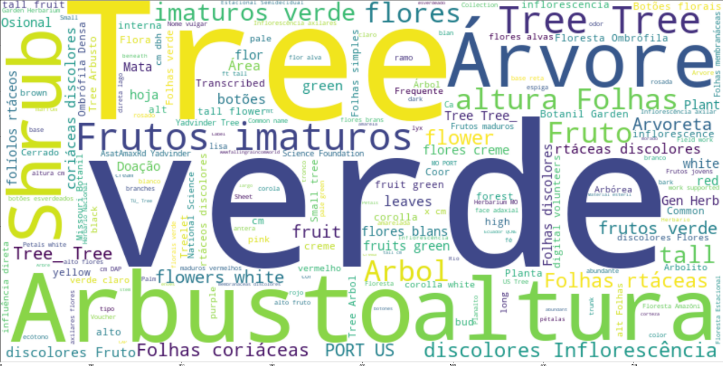 Word cloud of the words from the fieldnotes of the validation dataset after preprocessing.